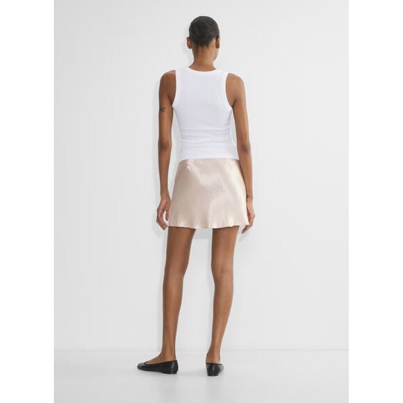 Aritzia BABATON Denude Ivory Satin Mini Slip Skirt, Size 8 - Picture 14 of 15